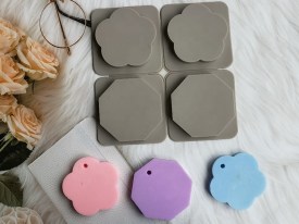 Molde silicona tag aromatico 4 cavidades flores 
